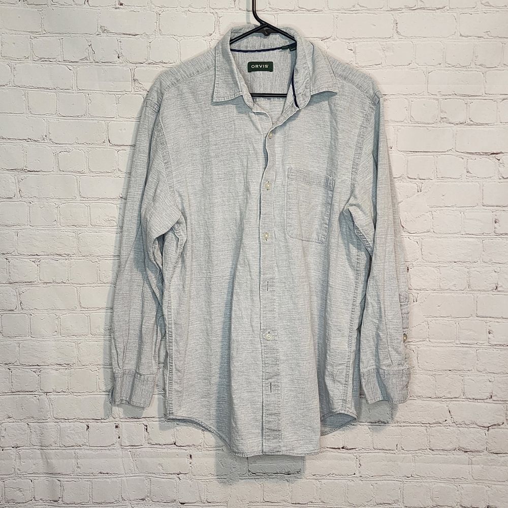 Men's Orvis button down longsleeve shirt, size Large